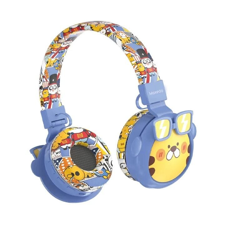 موكسيدو سماعات رأس لاسلكية للأطفال "تايغر" بتصميم فوق الأذن - أزرق | MX-WH022