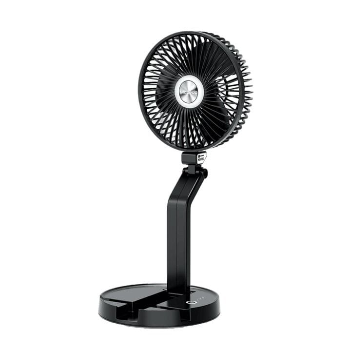 Moxedo Wall Mount Oscillating & Foldable Fan with Rechargeable Battery - Black | MX-DF012