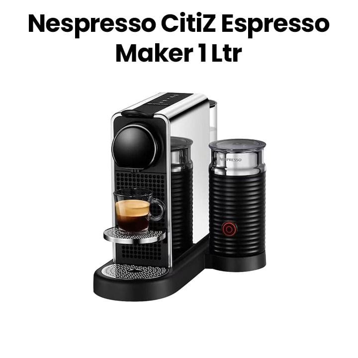 Nespresso CitiZ & Milk Coffee Machine - Platinum Stainless Steel | C145-ME-ME-NE