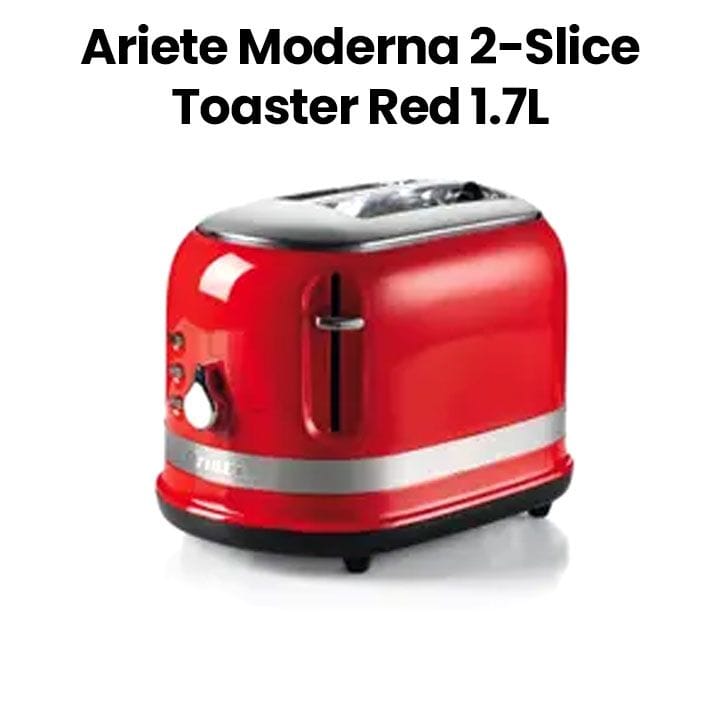 Ariete Moderna Bread Toaster for 2 Slices 1.7L - Red | 0149/10 00C014910ARAS