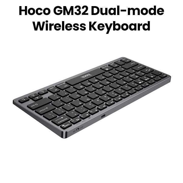 لوحة مفاتيح لاسلكية مزدوجة الوضع من هوكو - إصدار إنجليزي - أسود | GM32