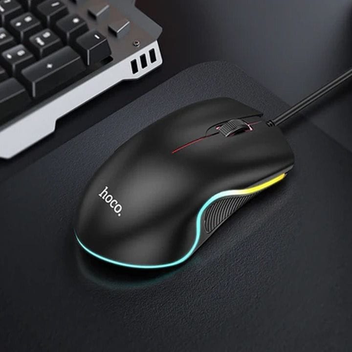 HOCO Enjoy Gaming Luminous Wired Mouse - Black | GM19