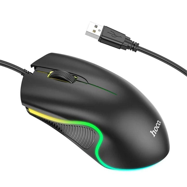 HOCO Enjoy Gaming Luminous Wired Mouse - Black | GM19