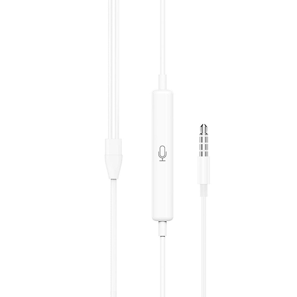 HOCO Crystal Joy Wire-Controlled Earphones with Microphone - White | M101
