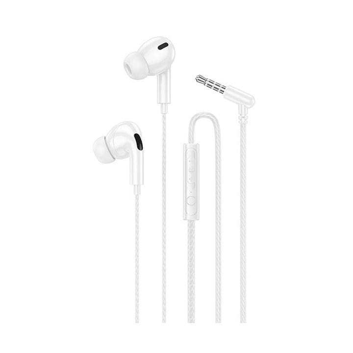 HOCO Rock Wire Control Earphones with Microphone - White | DM48