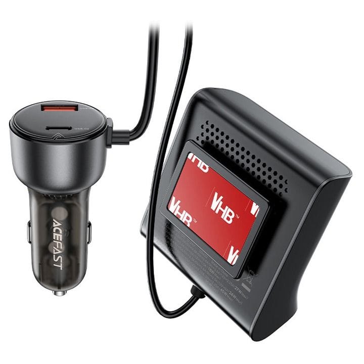 موزع شحن سيارة من آيسفاست بقدرة 138 واط مع شاشة رقمية - أسود | B11