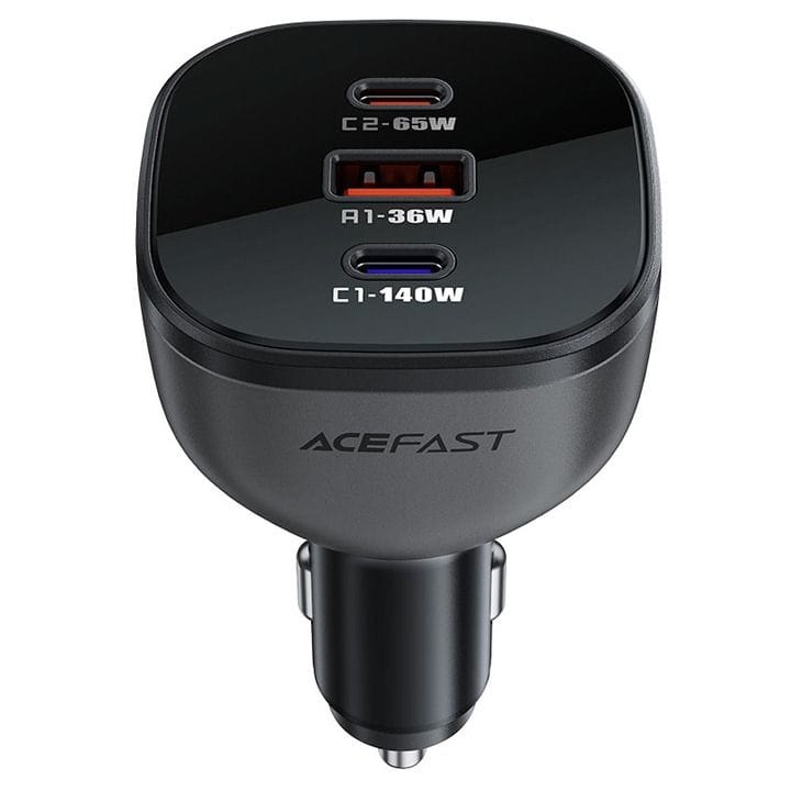 Acefast 165W 3-Port Car Charger (2*USB-C+USB-A) - Black | B14