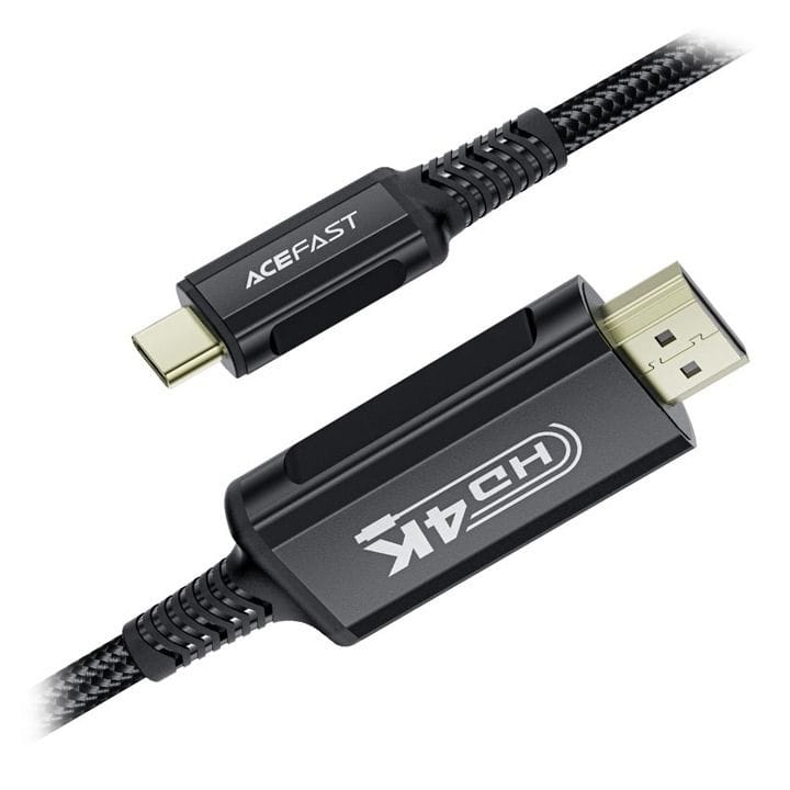 كابل فيديو عالي الدقة من نوع سي إلى اتش دي ام اي بهيكل ألمنيوم من آيسفاست - أسود | C1-10