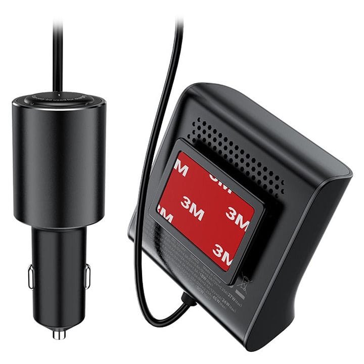 Acefast Digital Display Car Hub Charger - Black | B8