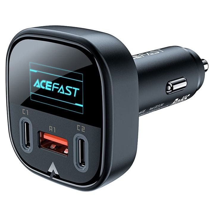 Acefast 101W Metal Car Charger (2C+A) with OLED Smart Display - Black | B5
