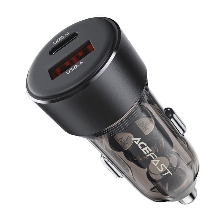Acefast 60W Dual-Port Car Charger (USB-A+USB-C) - Black | B12