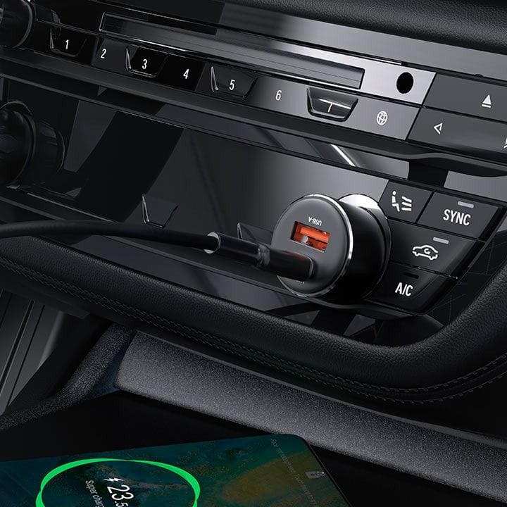 Acefast 60W Dual-Port Car Charger (USB-A+USB-C) - Black | B12