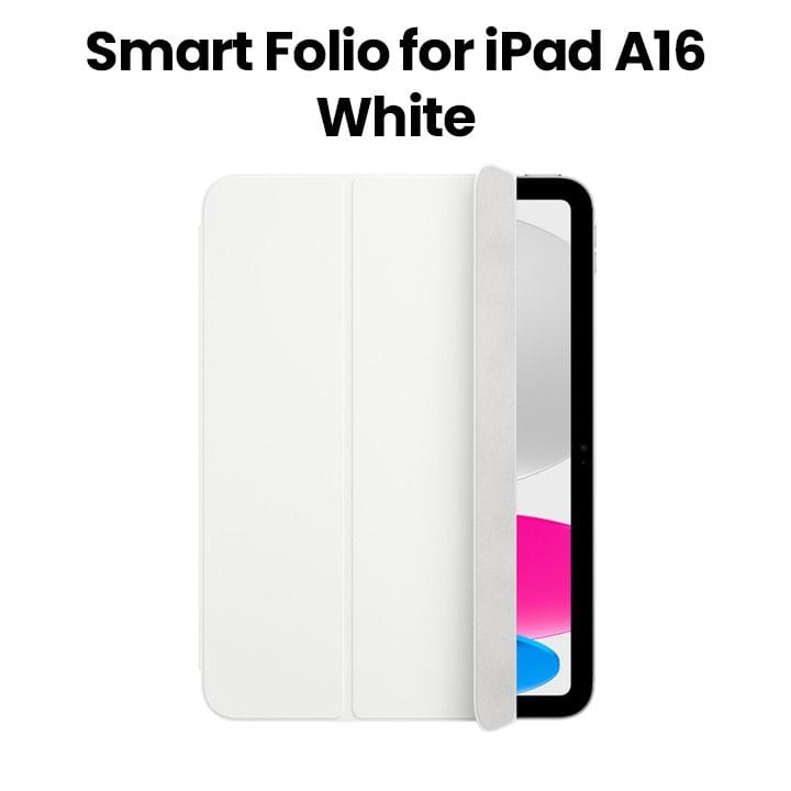Apple Smart Folio For iPad A16, Full Protection, Magnetic Attachment, Versatile Stand, Sleep/Wake Function, Lightweight And Durable - White - MDEJ4ZM/A