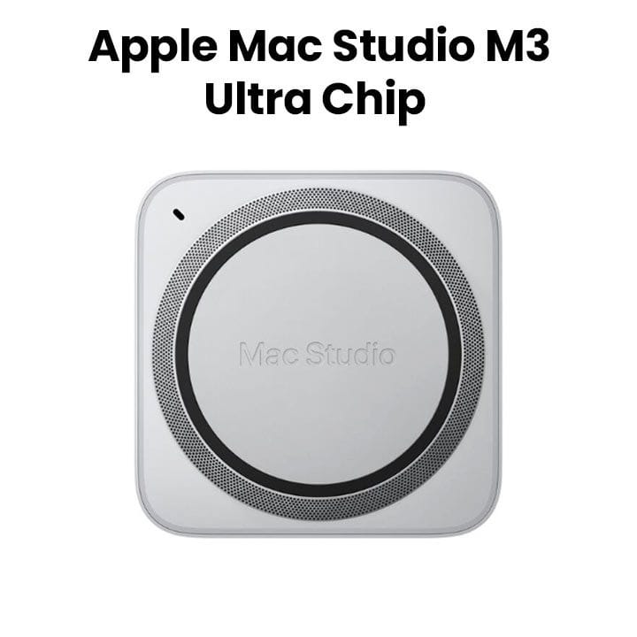 Apple Mac Studio 96GB RAM 1TB SSD, M3 Ultra Processor, 28-Core CPU and 60-Core GPU, macOS Sequoia - Silver - MU973AB/A