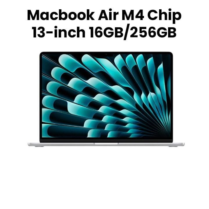 Apple MacBook Air 16GB RAM 256GB SSD 13 Inch, M4 Chip With 10-Core CPU and 8-Core GPU, Liquid Retina Display - Silver - MW0W3ZS/A
