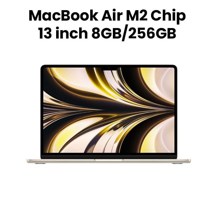 Apple 13" MacBook Air with Apple M2 Chip 8-Core CPU & 8-Core GPU, 256GB - Starlight |MLY13ZS/A