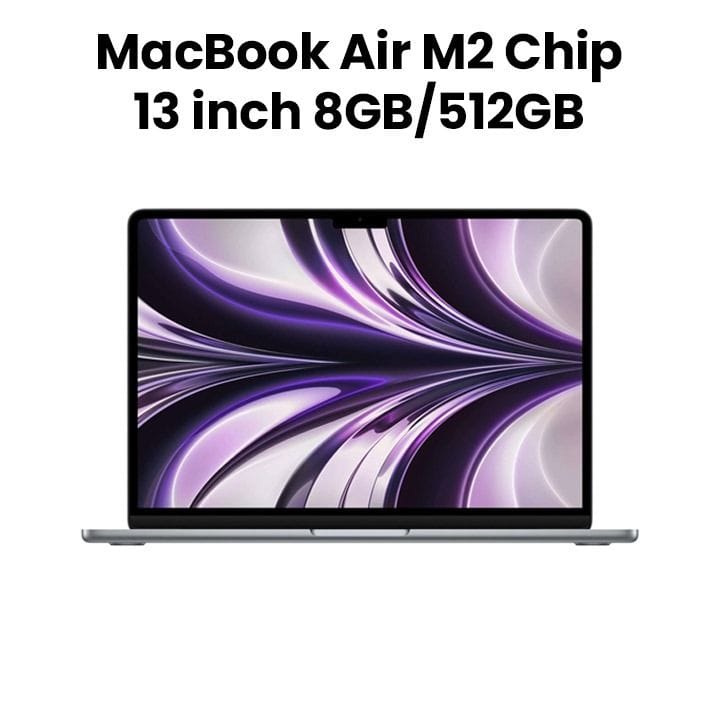 آبل ماك بوك إير 13 إنش بشريحة M2 معالج 8 نوى CPU و 10 نوى GPU، 512 جيجابايت - رمادي فضائي | MLXX3AB/A