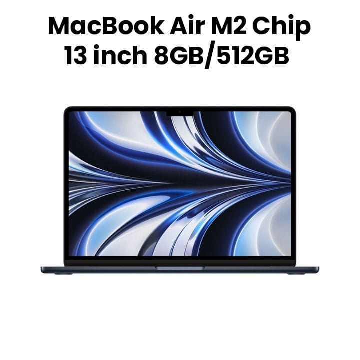 Apple 13" MacBook Air with Apple M2 Chip 8-Core CPU & 10-Core GPU, 512GB - Midnight |MLY43ZS/A
