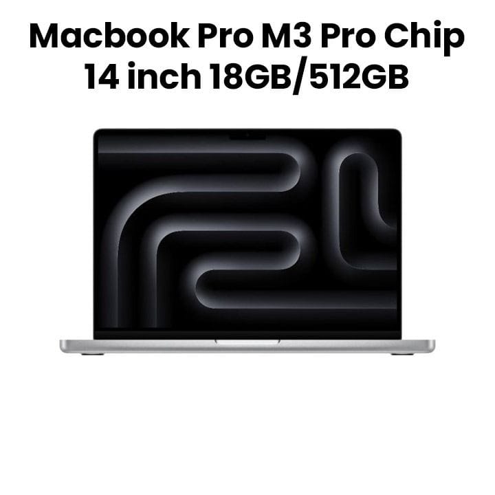 Apple MacBook Pro 14-inch M3 Pro Chip 11-Core CPU 14-Core GPU 512GB SSD - Silver |MRX63ZS/A
