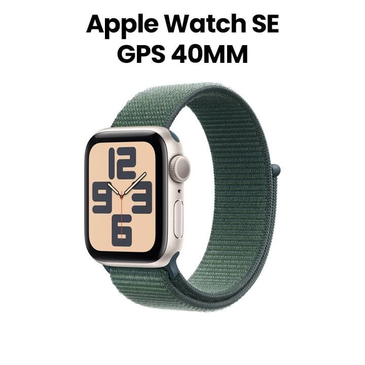 Apple Watch SE GPS 40mm Starlight Aluminium Case with Lake Green Sport Loop | MXEH3QA/A