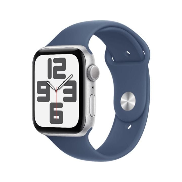 Apple Watch SE GPS 44mm Silver Aluminium Case with Denim Sport Band   | MXER3QA/A