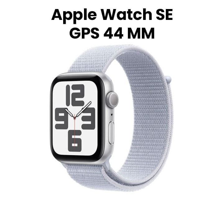 Apple Watch SE GPS 44mm Silver Aluminium Case with Blue Cloud Sport Loop | MXET3QA/A