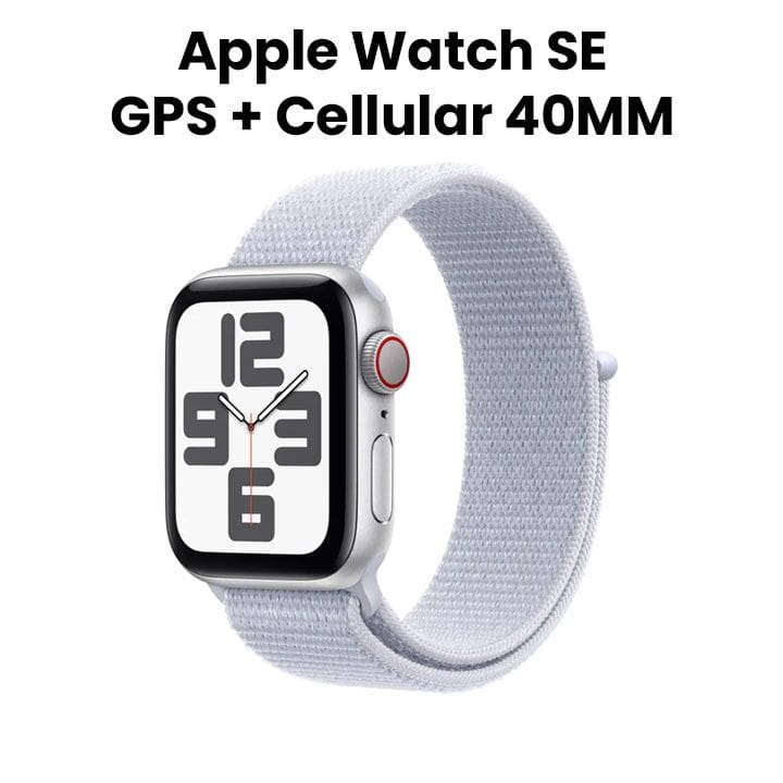 Apple Watch SE GPS + Cellular 40mm Silver Aluminium Case with Blue Cloud Sport Loop | MXGE3QA/A