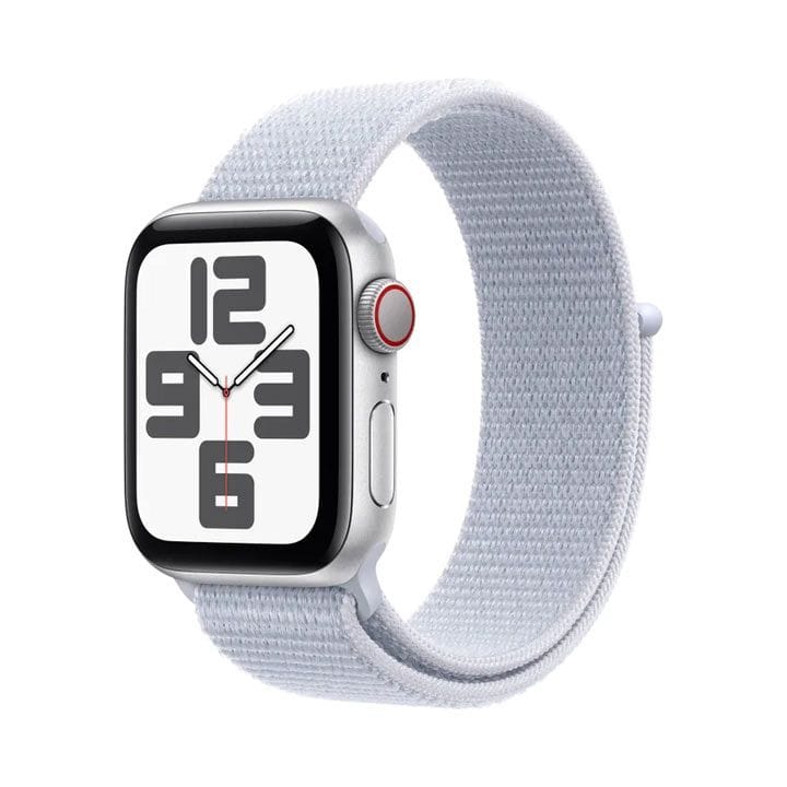 Apple Watch SE GPS + Cellular 40mm Silver Aluminium Case with Blue Cloud Sport Loop | MXGE3QA/A