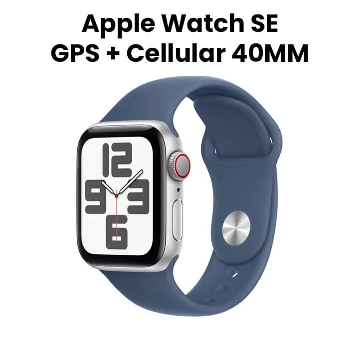 Apple Watch SE GPS + Cellular 40mm Silver Aluminium Case with Denim Sport Band   | MXGF3QA/A