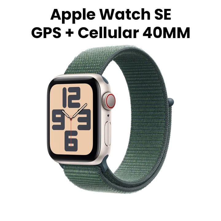Apple Watch SE GPS + Cellular 40mm Starlight Aluminium Case with Lake Green Sport Loop | MXGH3QA/A