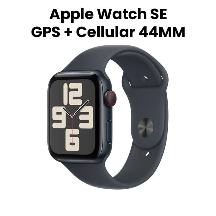 ساعة ابل SE GPS + خلوي 44 مم - هيكل المنيوم منتصف الليل مع حزام رياضي منتصف الليل | MXGM3QA/A