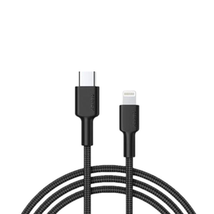 كابل يو إس بي سي إلى لايتنينغ من أوكي بطول 1.8 متر، مضفر نايلون - أسود | CB-NCL2-BK