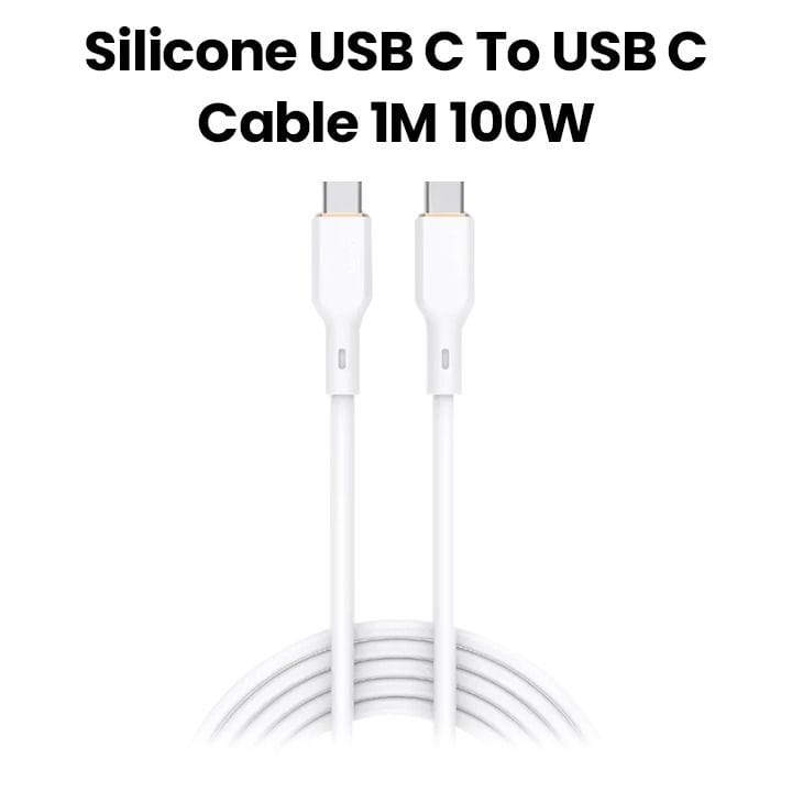 Aukey 1M 100W Silicone USB-C to USB-C Cable - White |CB-SCC101-BK
