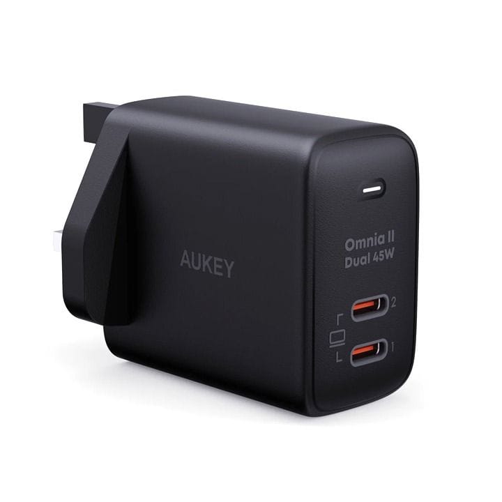 Aukey Dual Port 45W PD Wall Charger with GaN Power Tech - Black |PA-B4T BK