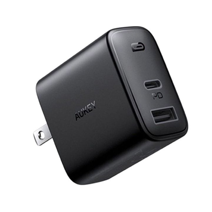 شاحن حائط أوكي مزدوج 32 واط PD صغير الحجم - أسود | PA-F3S BK