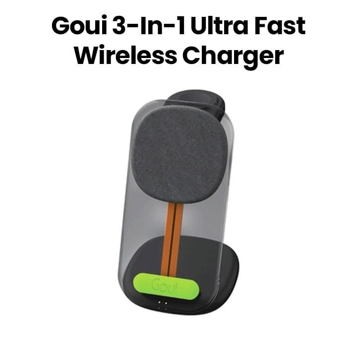 جوي شاحن لاسلكي فائق السرعة ٣ في ١ باللون الأسود G-3IN1TW-T