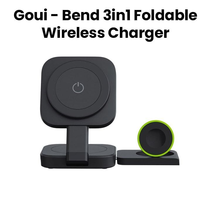 جوي شاحن لاسلكي قابل للطي ٣ في ١ باللون الأسود G-3IN1F-K