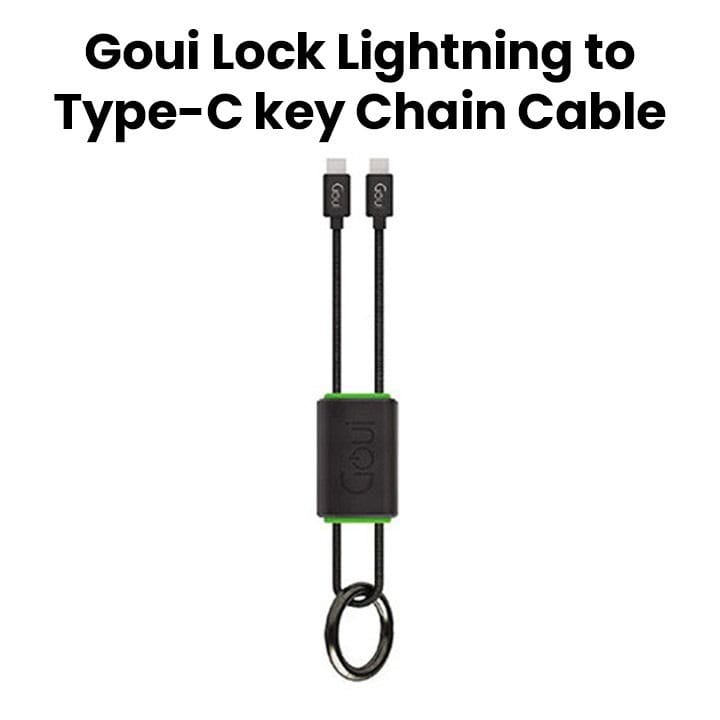 جوي كابل يو إس بي C إلى لايتنينج مع سلسلة مفاتيح (C94) باللون الأسود G-NT15-8PIN-KC-K