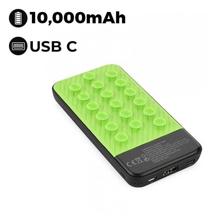 Goui Lux 10000mAh Qi 10W Powerbank Rubber Suction Cup - Black |G-WIRE10000-CAM