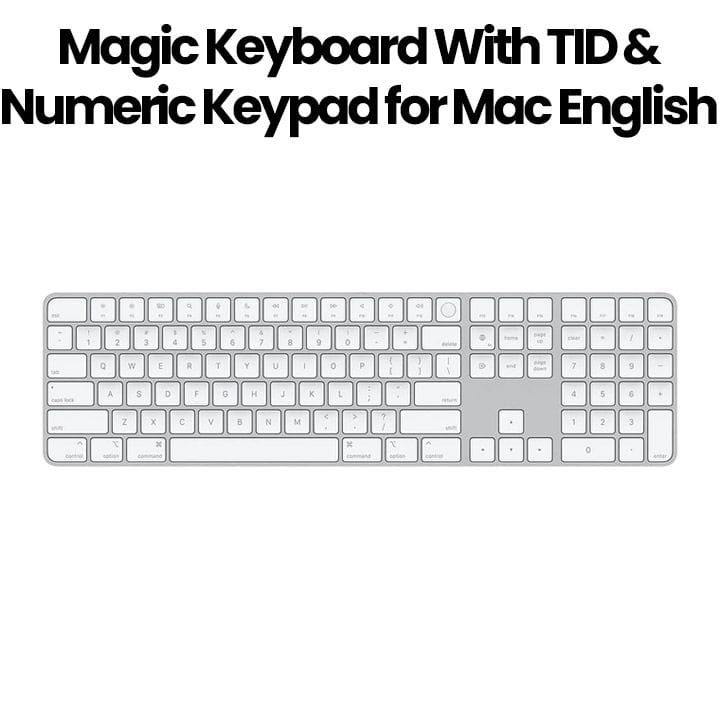 Apple Magic Keyboard with Touch ID and Numeric Keypad for Mac Computers - White | MK2C3LB/A