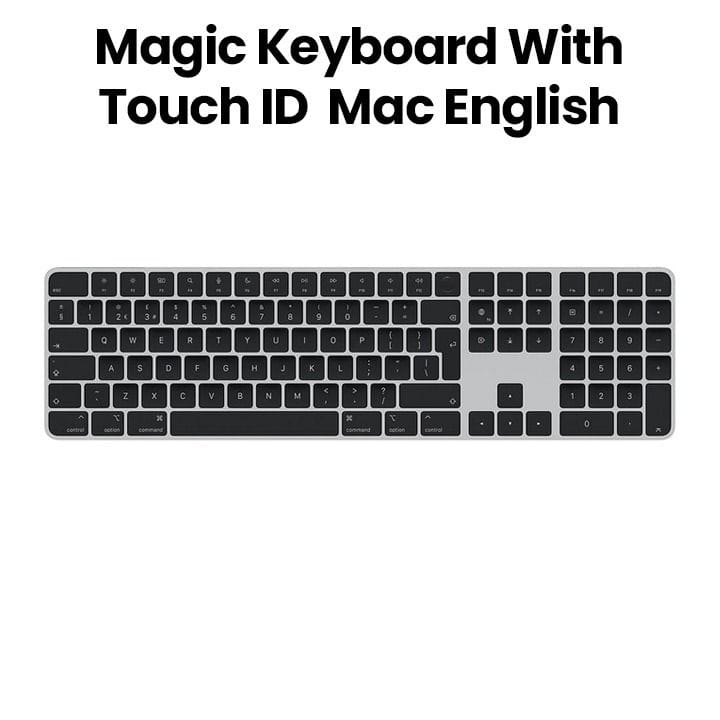 Apple Magic Keyboard with Touch ID and Numeric Keypad for Mac Models with Apple Silicon - British English - Black Keys | MK2A3LL/A