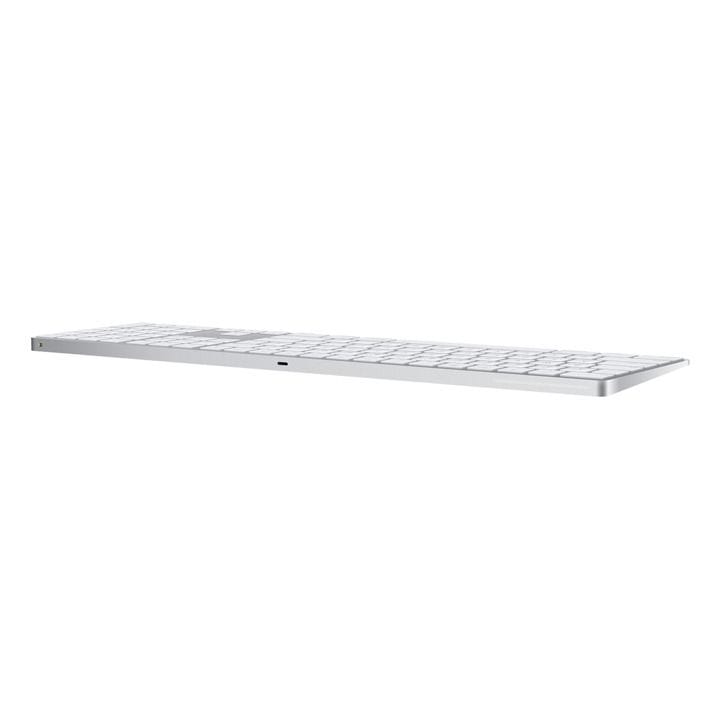 Apple Magic Keyboard With Numeric Keypad, Full-Size Layout, Compact And Sleek Design, Magnetic Attachment - Silver - MXCJ3AB/A