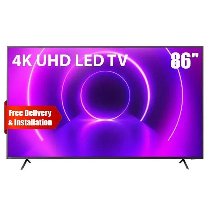 فيليبس تلفزيون LED ٤كي ٨٦ بوصة أندرويد مع HDR وAmbilight وDolby Atmos و٤ مداخل HDMI | 86PUT8265/56