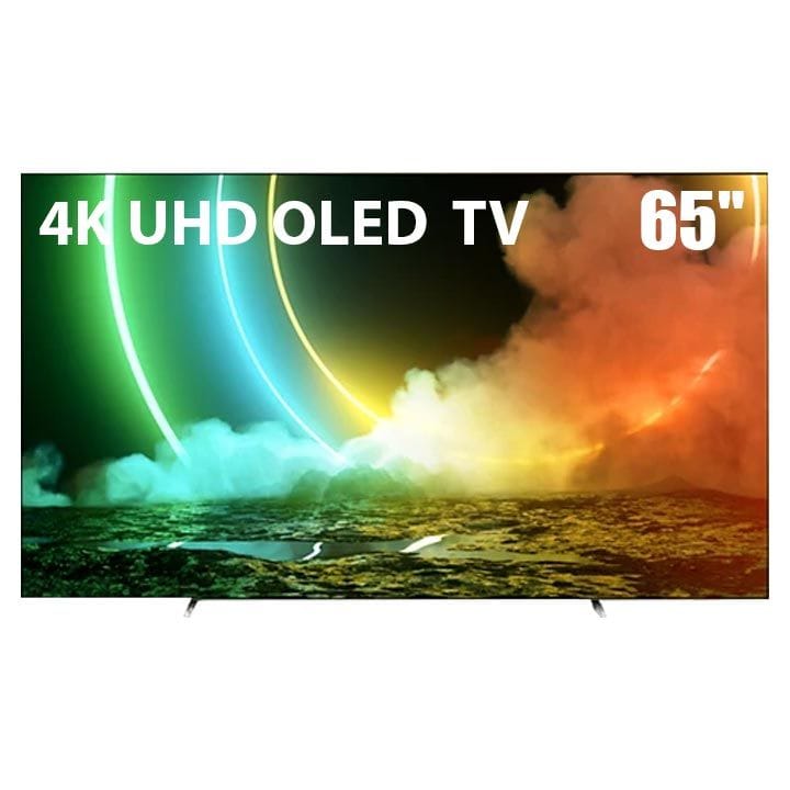 Philips 65" 4K UHD OLED Android TV with HDR10+, Ambilight, Dolby Atmos DTS, and HDMI 4 | 65OLED706/56