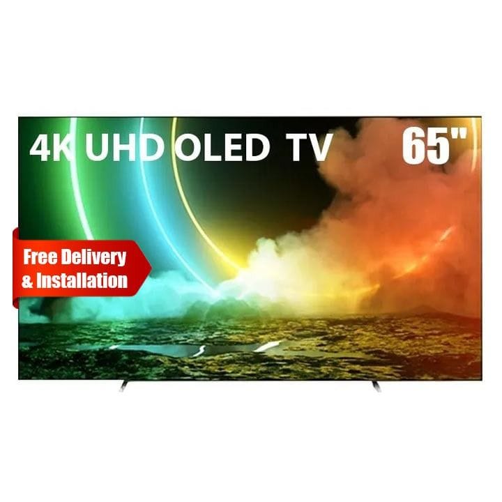 Philips 65" 4K UHD OLED Android TV with HDR10+, Ambilight, Dolby Atmos DTS, and HDMI 4 | 65OLED706/56