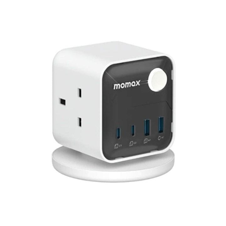 Momax Work Flow 3-Outlet Power Cube with USB - White |US20UKW
