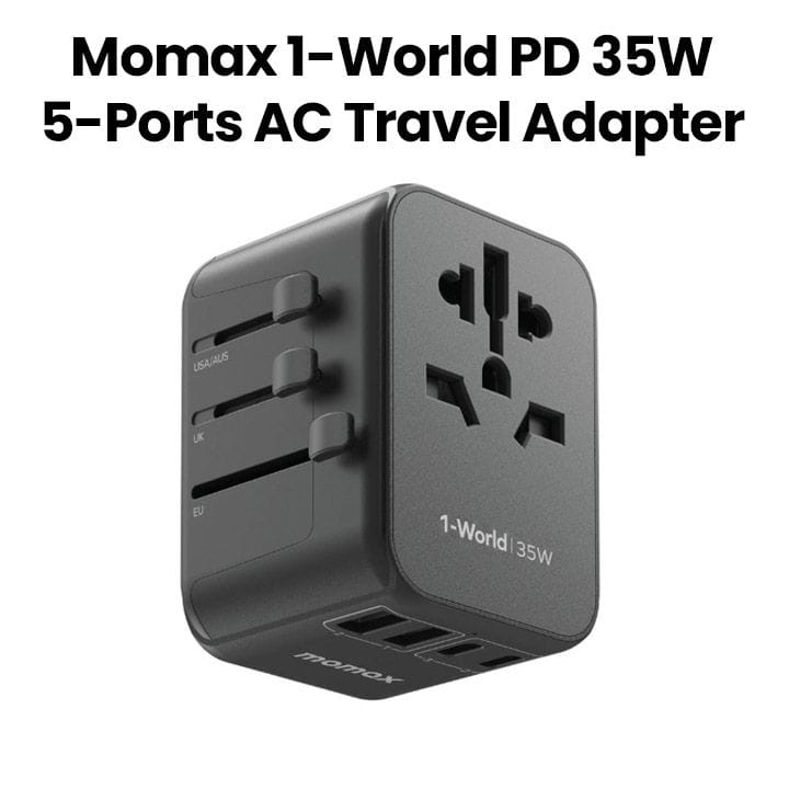 Momax 1World PD35W 5 Ports AC Travel Charger - Black |UA9D