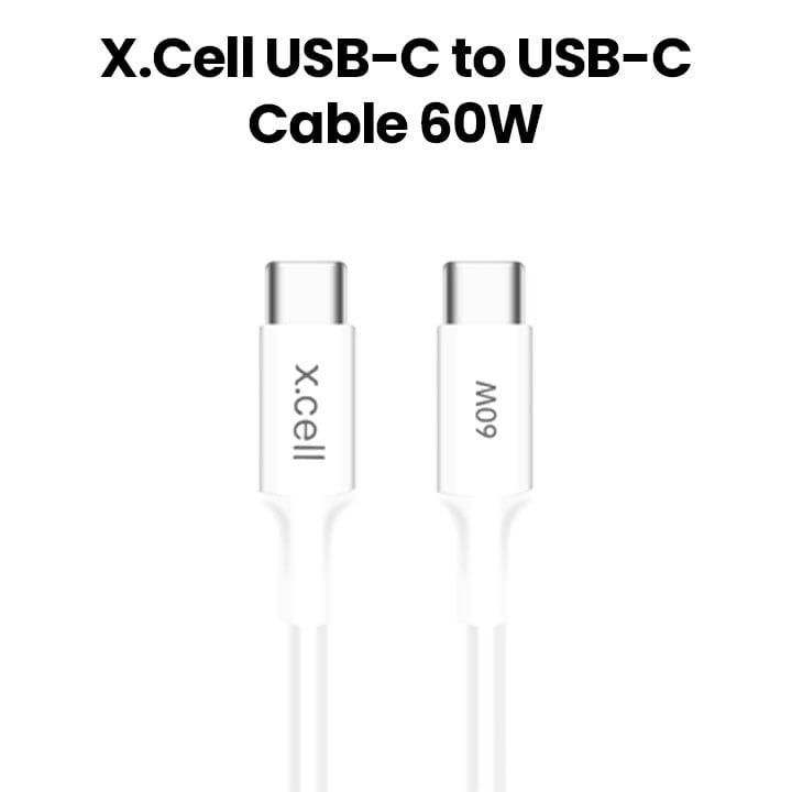 Xcell 60W USB-C to USB-C Cable 1 Meter - White | XL-CB-60W-CC-1M