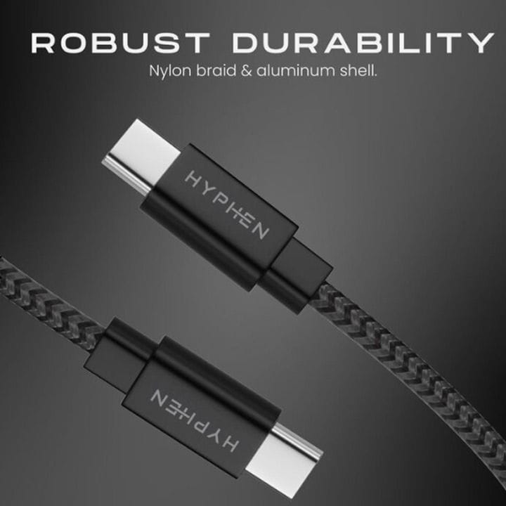 Hyphen TUF Type-C to Type-C Cable 100W 30cm – Black | HCB-C03100W4701