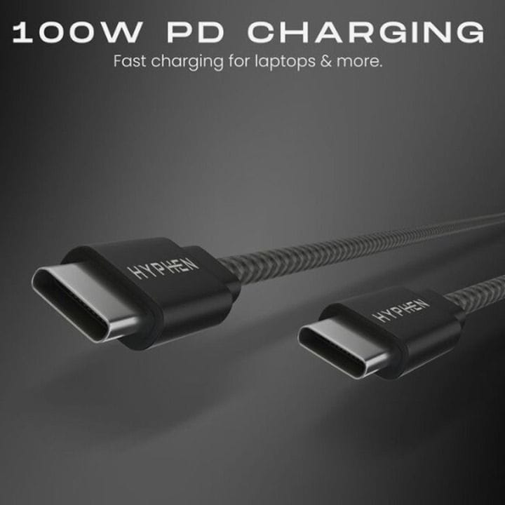 Hyphen TUF Type-C to Type-C Cable 100W 30cm – Black | HCB-C03100W4701